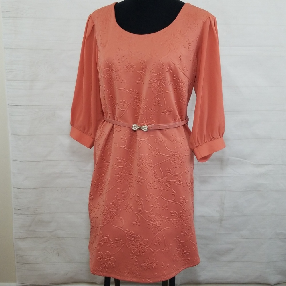 NWOT Altar'd State Embossed Floral midi Dress